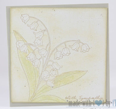 Sympathy card featuring soft floral stamping by Taheerah Atchia