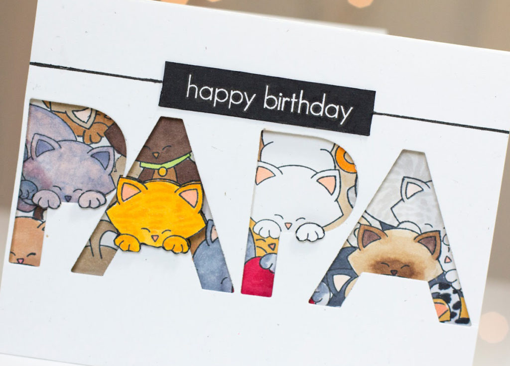 Happy Birthday Papa Cat Card by Taheerah Atchia