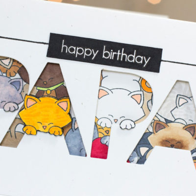 Happy Birthday Papa Cat Card by Taheerah Atchia