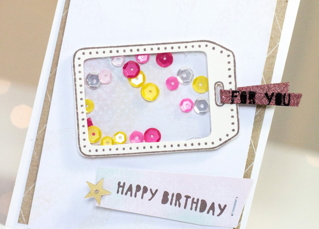 Happy Birthday Shaker Gift Tag Card by Taheerah Atchia