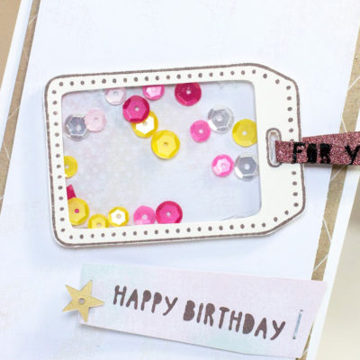 Happy Birthday Shaker Gift Tag Card by Taheerah Atchia