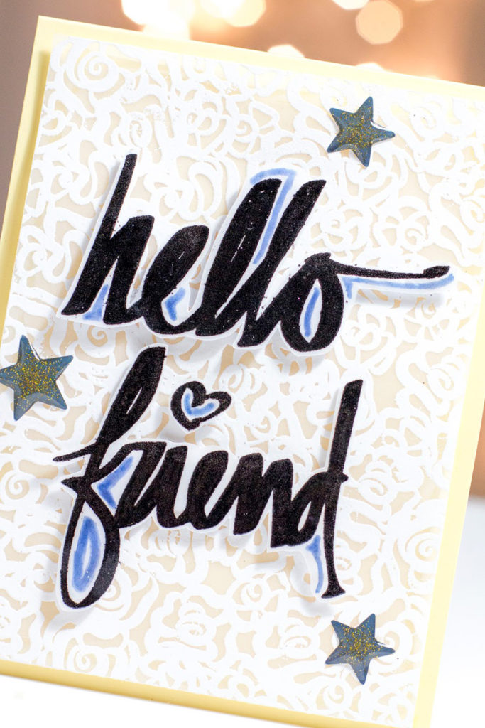 Hello Friend Lacy Card by Taheerah Atchia