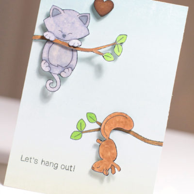 Let's Hang Out Kitty card by Taheerah Atchia