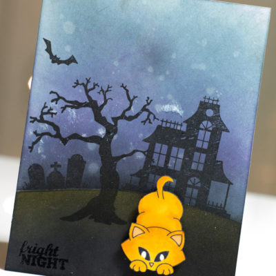 Fright Night Halloween Kitty card by Taheerah Atchia