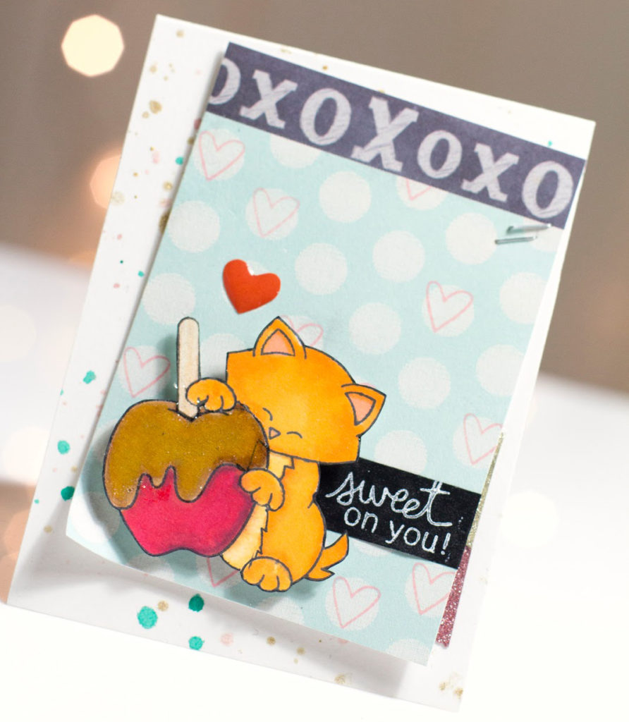 Sweet On You Toffee Apple Kitty card by Taheerah Atchia