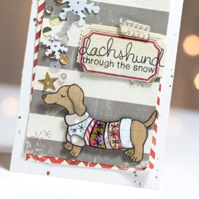 Dachshund Christmas card by Taheerah Atchia