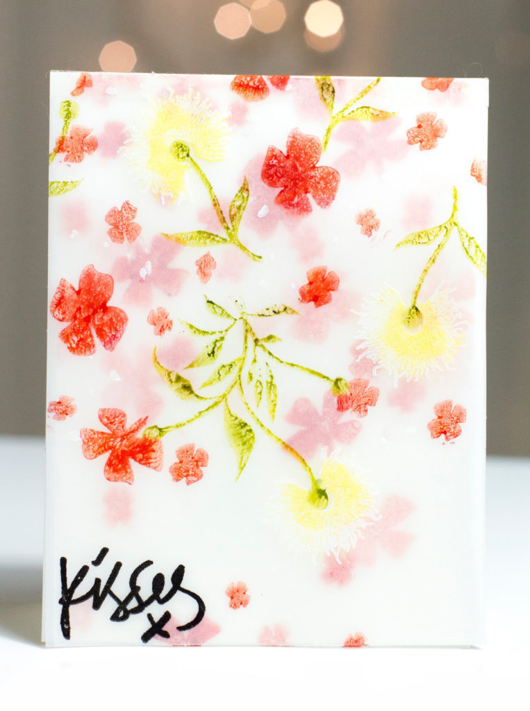 Floaty Floral Kisses card by Taheerah Atchia
