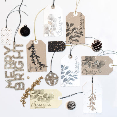 Gold, Cream, Kraft, Black Classy Christmas Tag Collection by Taheerah Atchia