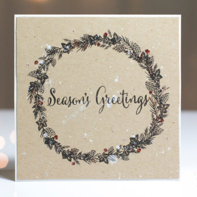 Season's Greetings Wreath card by Taheerah Atchia