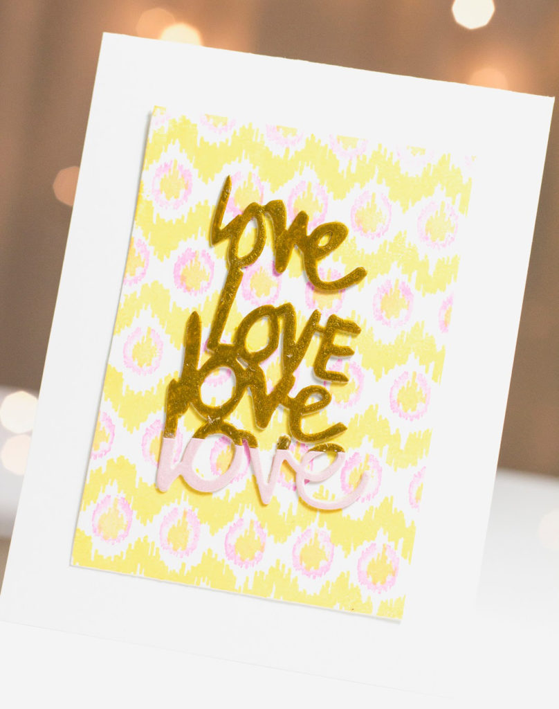 Ikat Gold Dip Love card by Taheerah Atchia