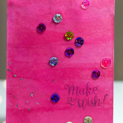 Make A Wish Watercolour card by Taheerah Atchia