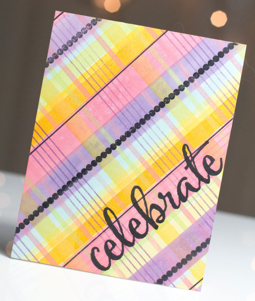 Plaid Celebrate card by Taheerah Atchia