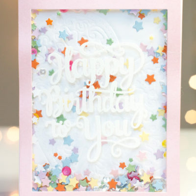 Stars Confetti Birthday Shaker card by Taheerah Atchia