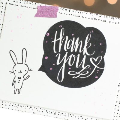 Cute Rabbit Thank You card by Taheerah Atchia