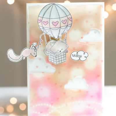 Flying Kitty Friendship card by Taheerah Atchia