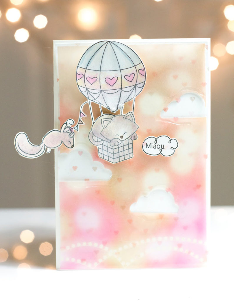 Flying Kitty Friendship card by Taheerah Atchia