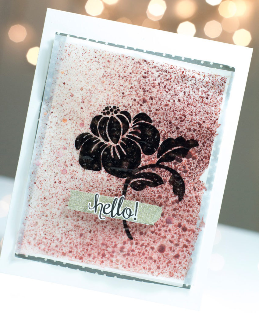 Bold Flower Silhouette Hello card by Taheerah Atchia