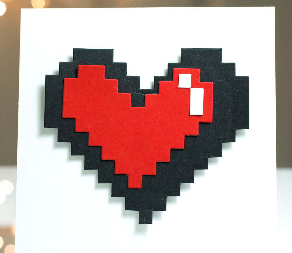 Geeky Pixellated Heart card by Taheerah Atchia