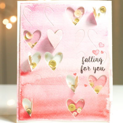 Watercolour Falling For You card by Taheerah Atchia