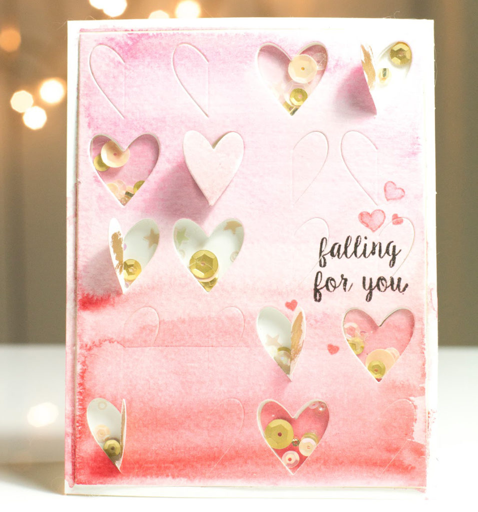 Watercolour Falling For You card by Taheerah Atchia