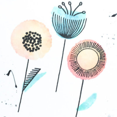 Close-up of Abstract Flowers card by Taheerah Atchia