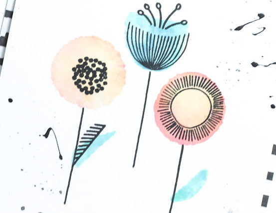 Close-up of Abstract Flowers card by Taheerah Atchia