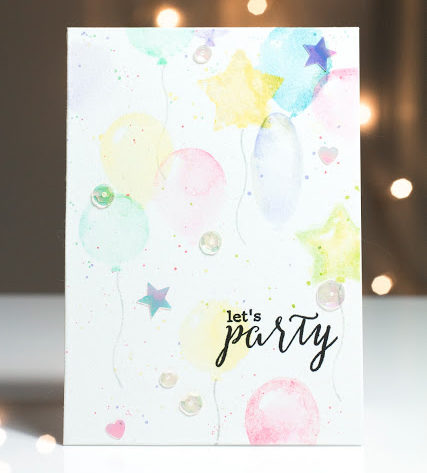 Let's Party Balloon card by Taheerah Atchia