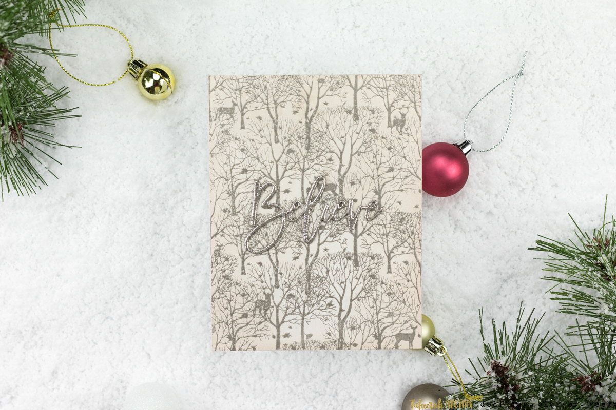 Believe Forest Christmas Card by Taheerah Atchia