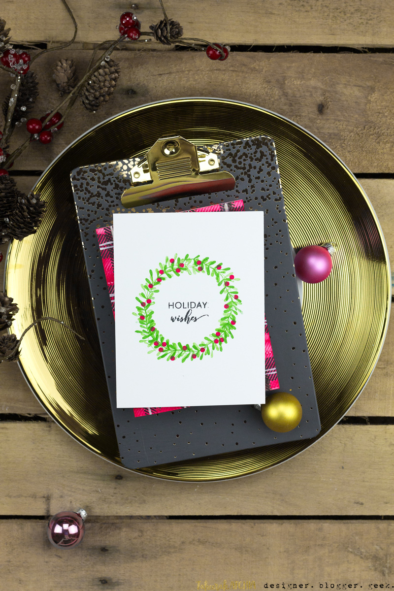 Holiday Wishes Wreath Card by Taheerah Atchia