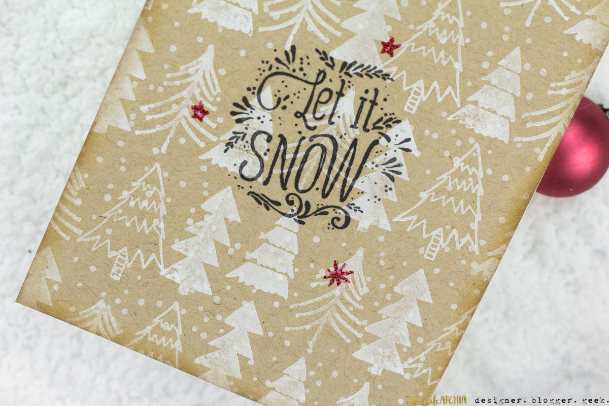 Let It Snow Kraft Christmas Tree Card by Taheerah Atchia