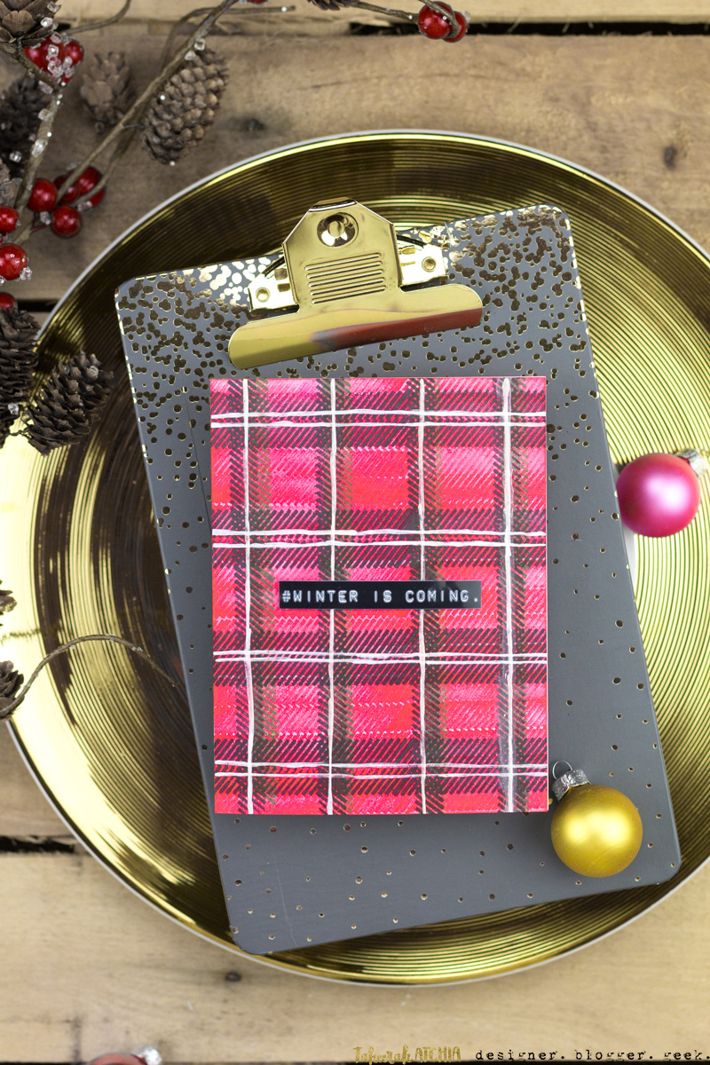 Winter Is Coming Plaid Card by Taheerah Atchia