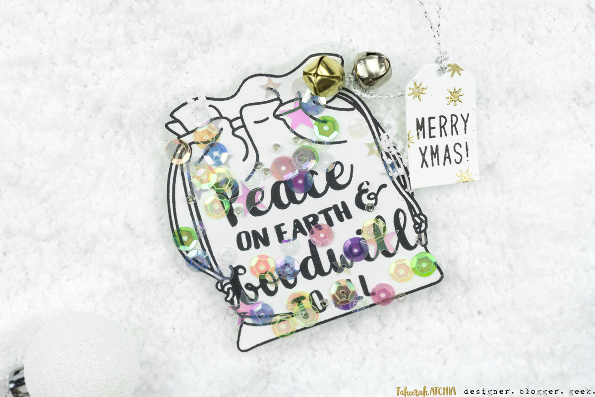 Christmas Sack Shaped Shaker Gift Tag by Taheerah Atchia