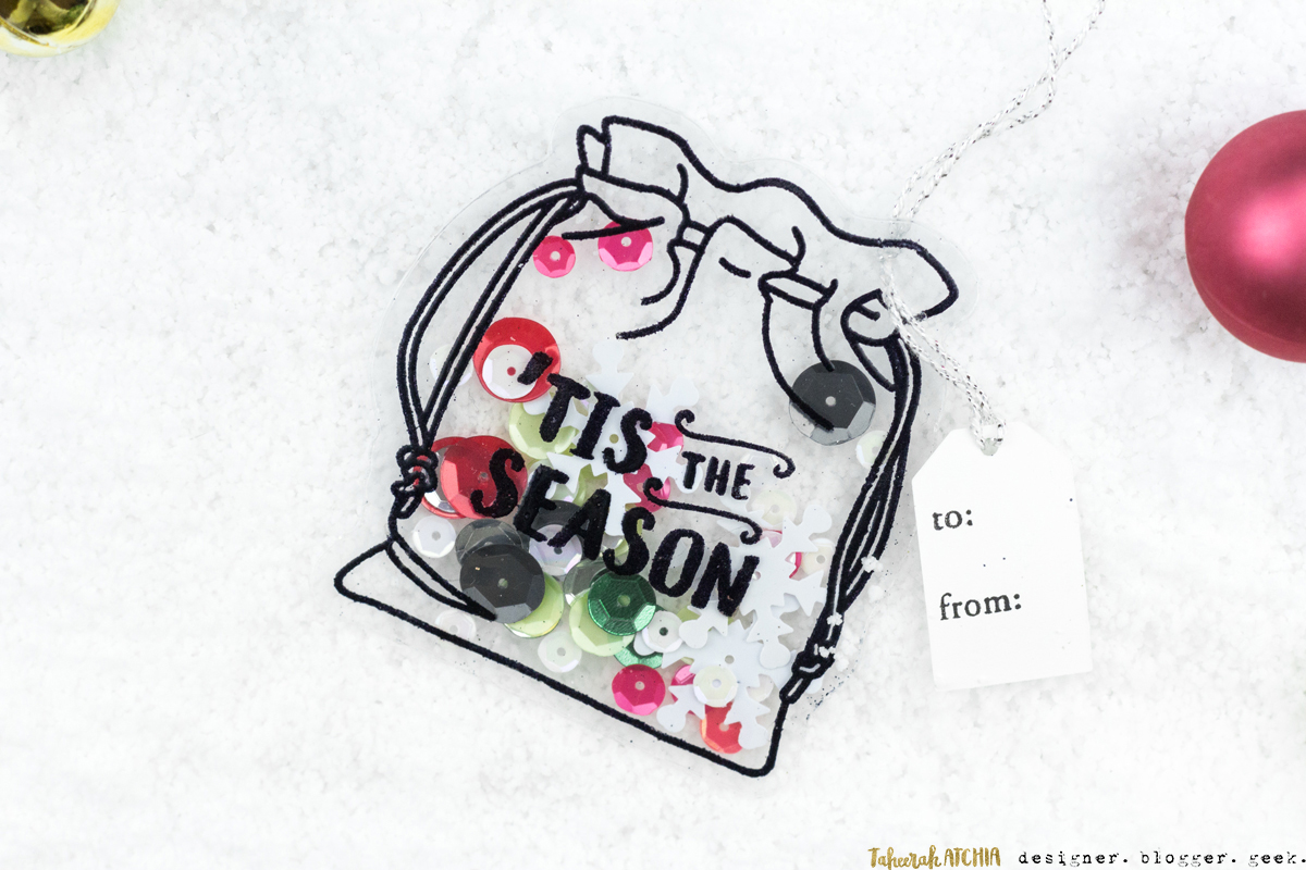 Christmas Sack Shaped Shaker Gift Tag by Taheerah Atchia