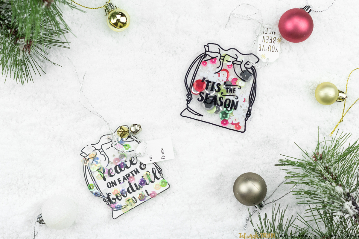 Christmas Sack Shaped Shaker Gift Tags by Taheerah Atchia