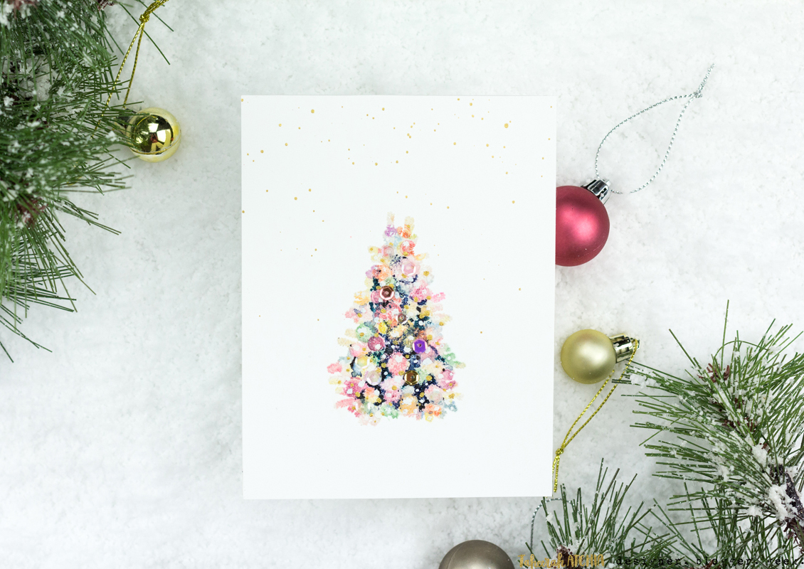 Glitzy Lit Christmas Tree Card by Taheerah Atchia