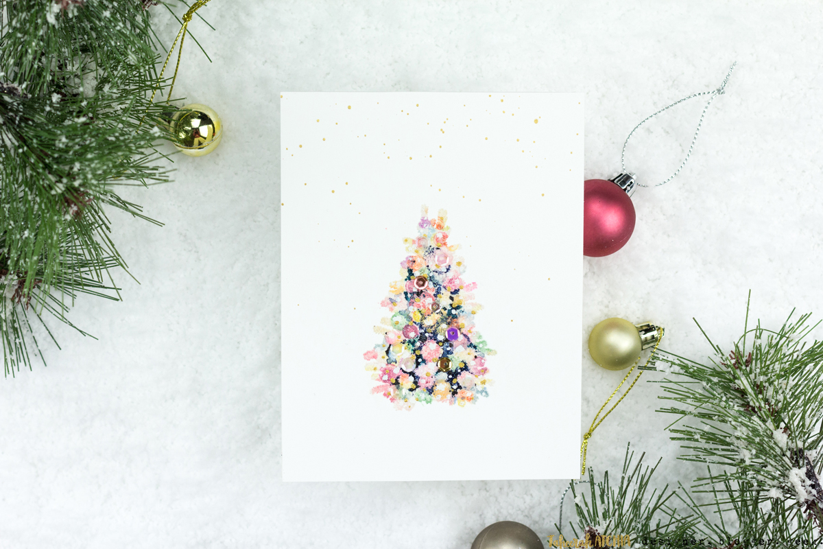 Glitzy Lit Christmas Tree Card by Taheerah Atchia