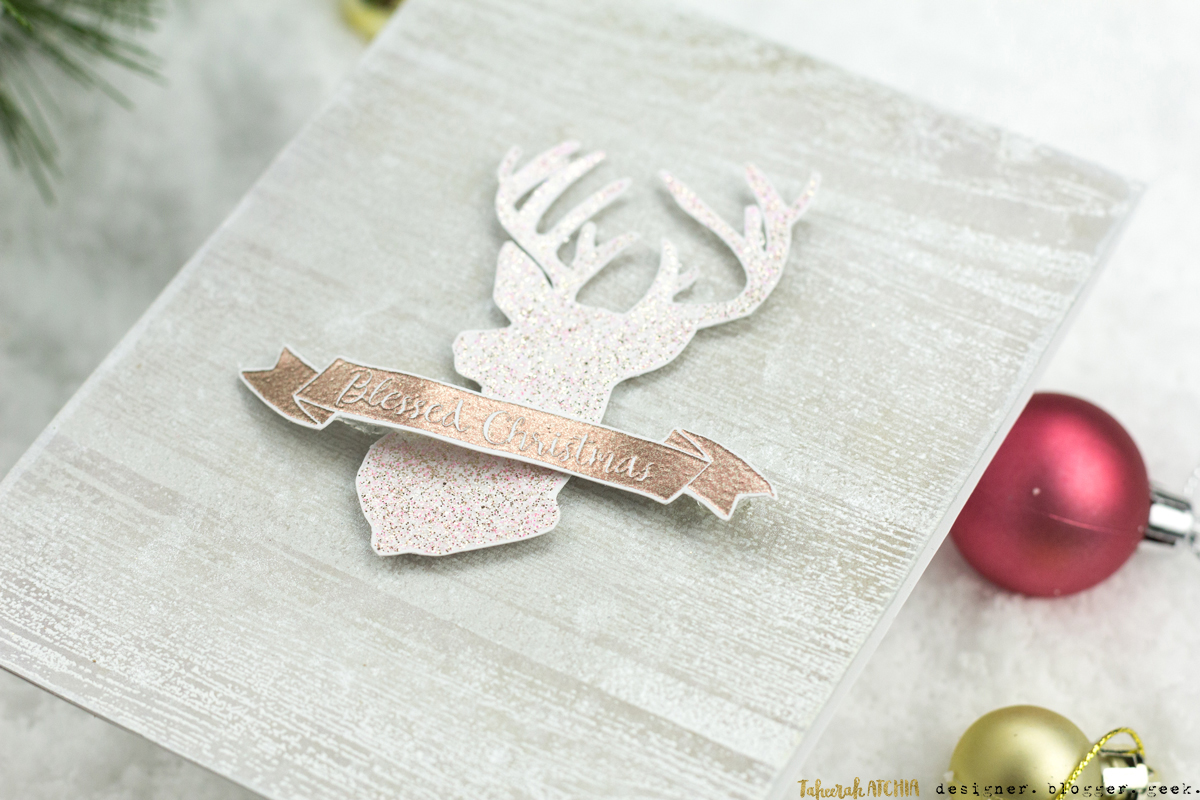 Glitzy Reindeer Christmas Card by Taheerah Atchia