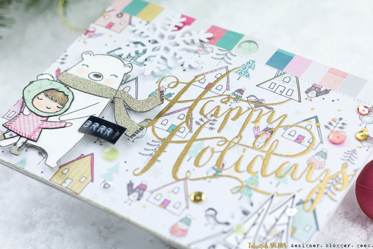 Happy Holidays Retro Glam Christmas Card by Taheerah Atchia