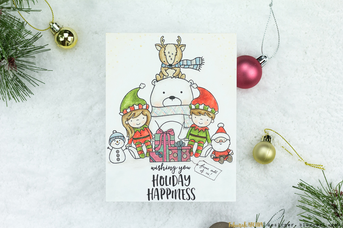 Holiday Happiness From All Of Us Christmas Card by Taheerah Atchia