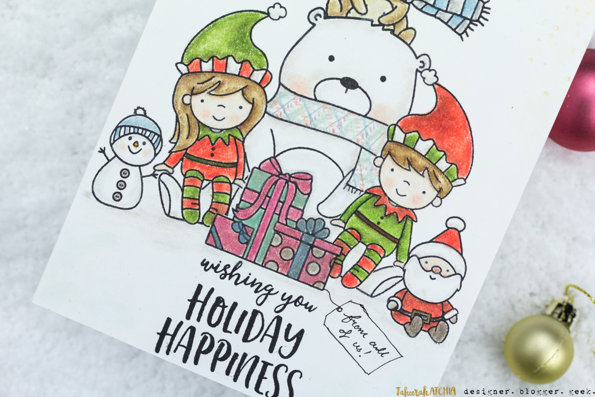 Holiday Happiness From All Of Us Christmas Card by Taheerah Atchia