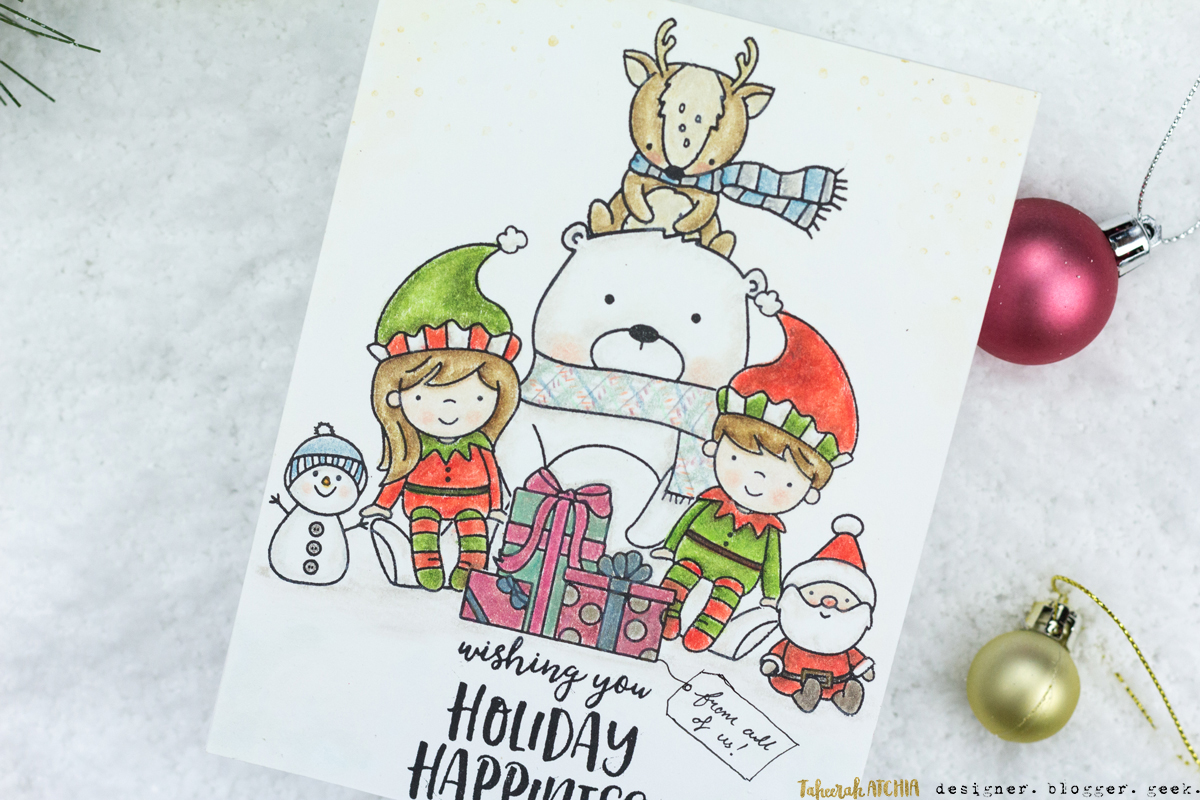 Holiday Happiness From All Of Us Christmas Card by Taheerah Atchia