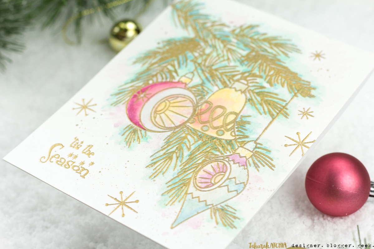 Retro Ornaments Christmas Card by Taheerah Atchia