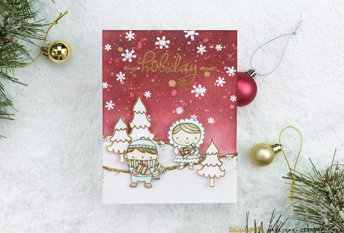 Warm Holiday Wishes Christmas Card by Taheerah Atchia