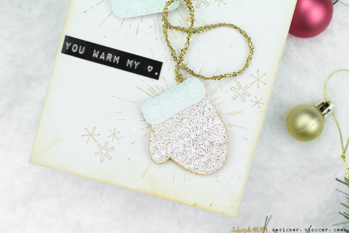 You Warm My Heart Mittens Christmas Card by Taheerah Atchia