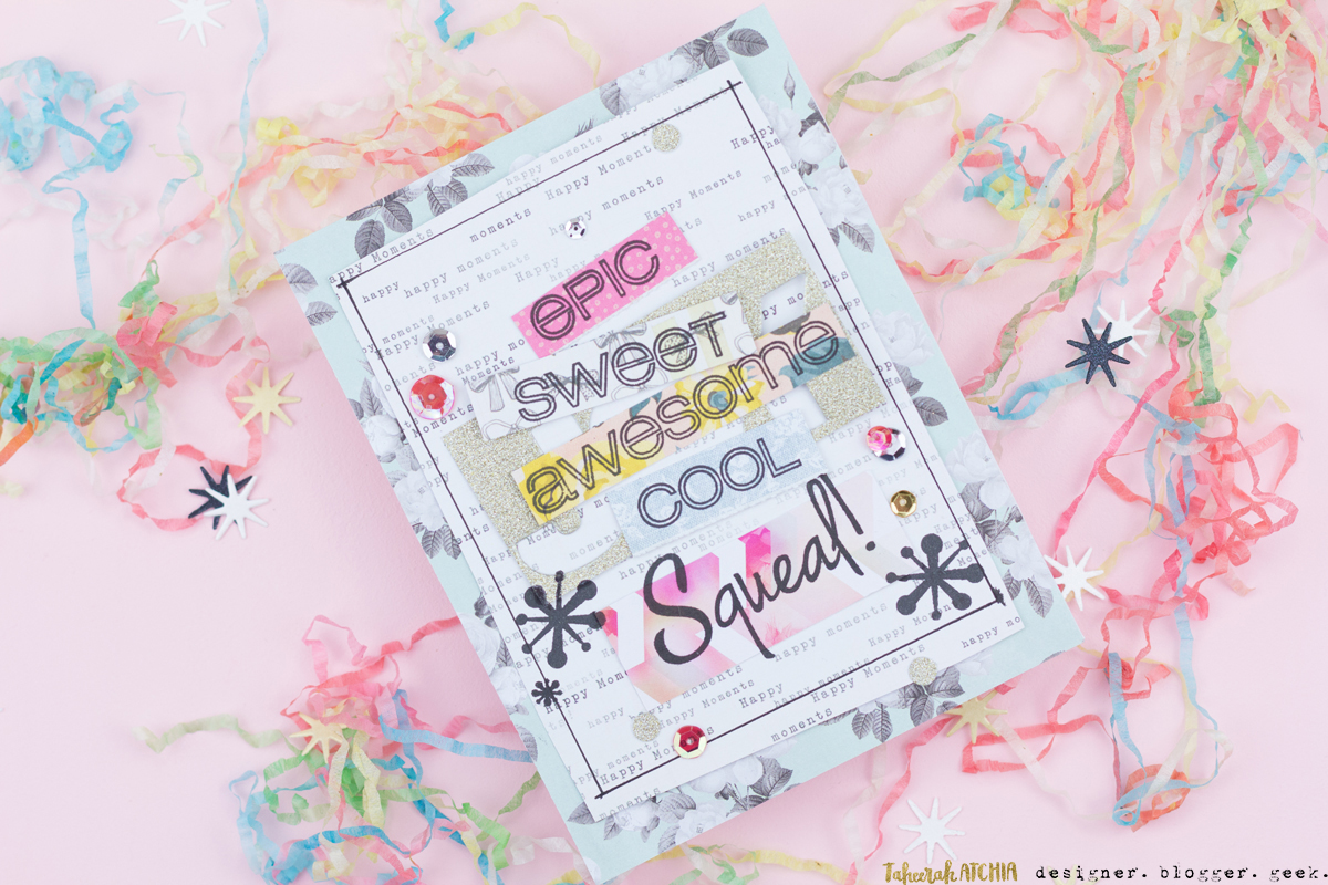 Epic Sweet Awesome Cool Squeal! Congratulations Card by Taheerah Atchia