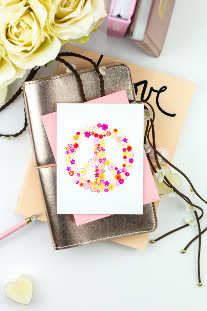 Flower Power Peace Sign Card by Taheerah Atchia