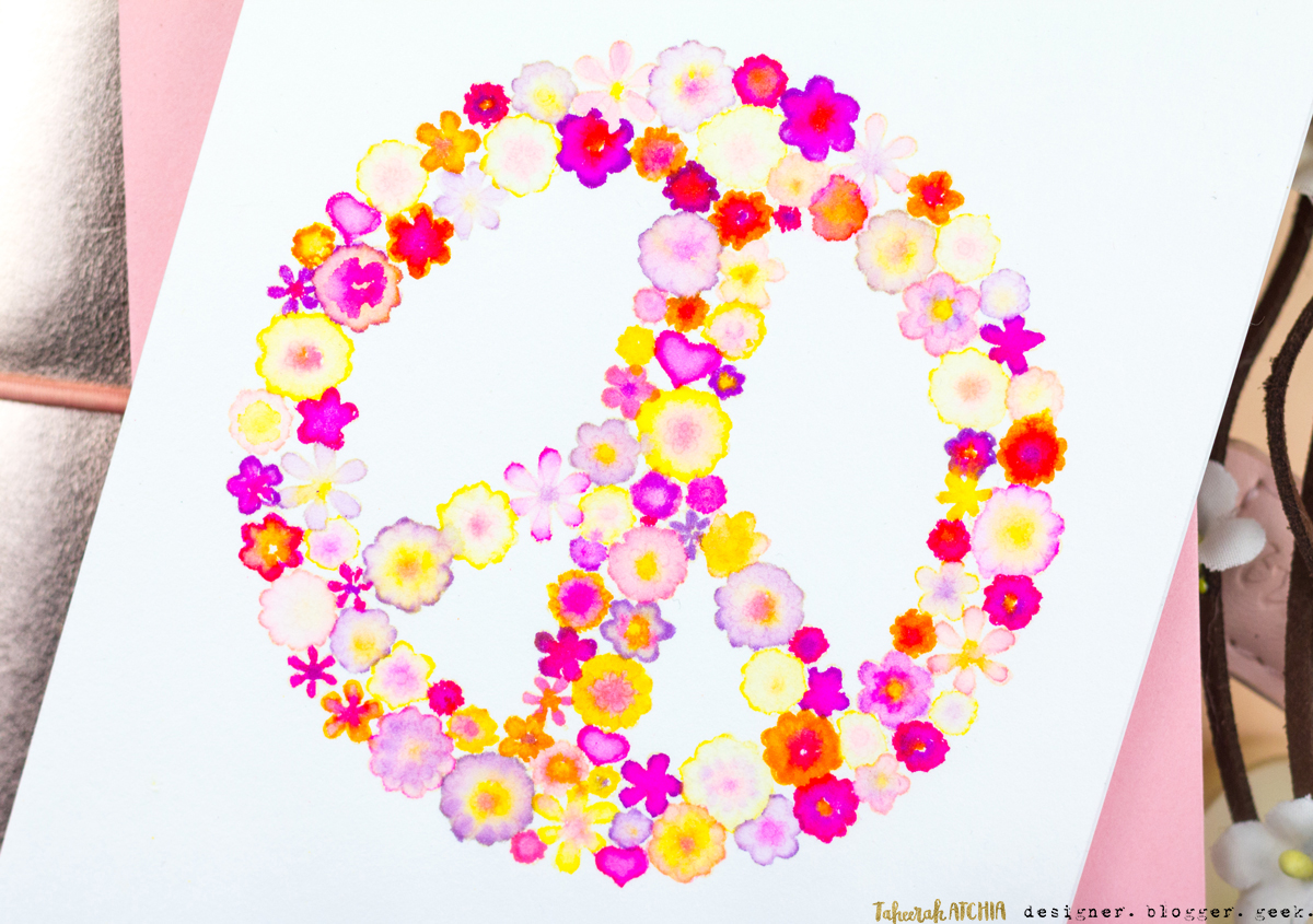 Flower Power Peace Sign Card by Taheerah Atchia