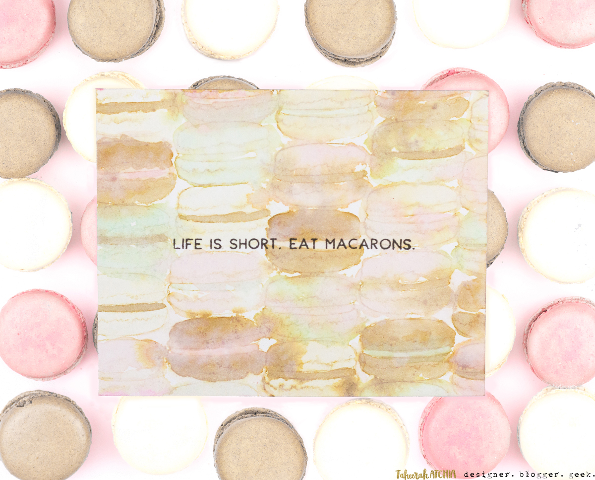 Life Is Short Eat Macarons Card by Taheerah Atchia