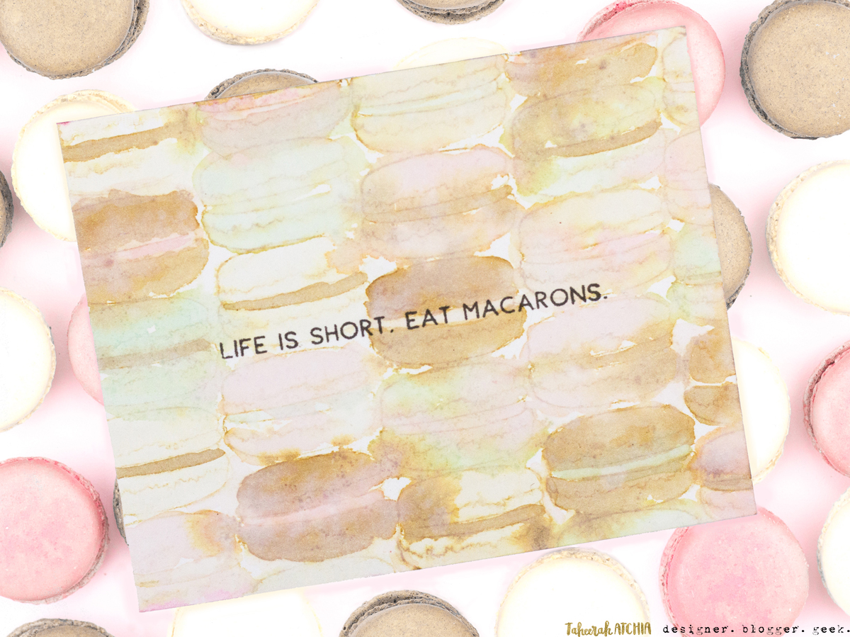 Life Is Short Eat Macarons Card by Taheerah Atchia