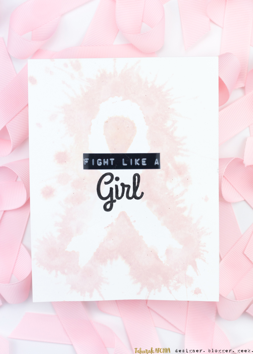 Fight Like A Girl Breast Cancer Awareness Card by Taheerah Atchia